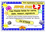 Super Star Certificate