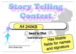 Story Telling Contest Certificate